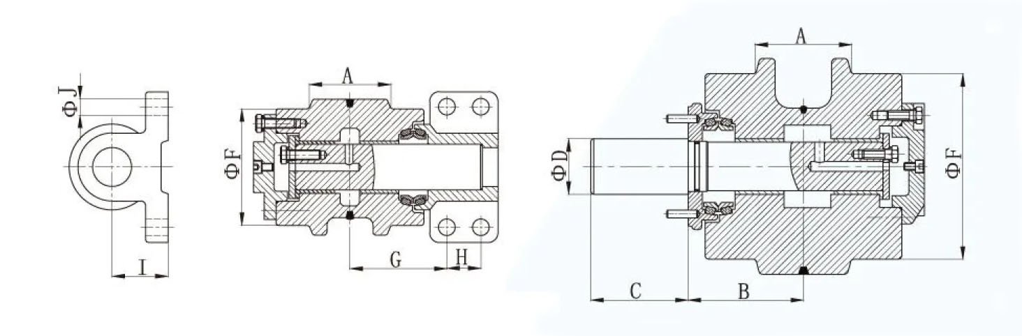 Dimensions of a top roller